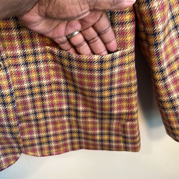 J. McLaughlin Aubrey Brown/Multi Tattersall Jacket M - Picture 3 of 7